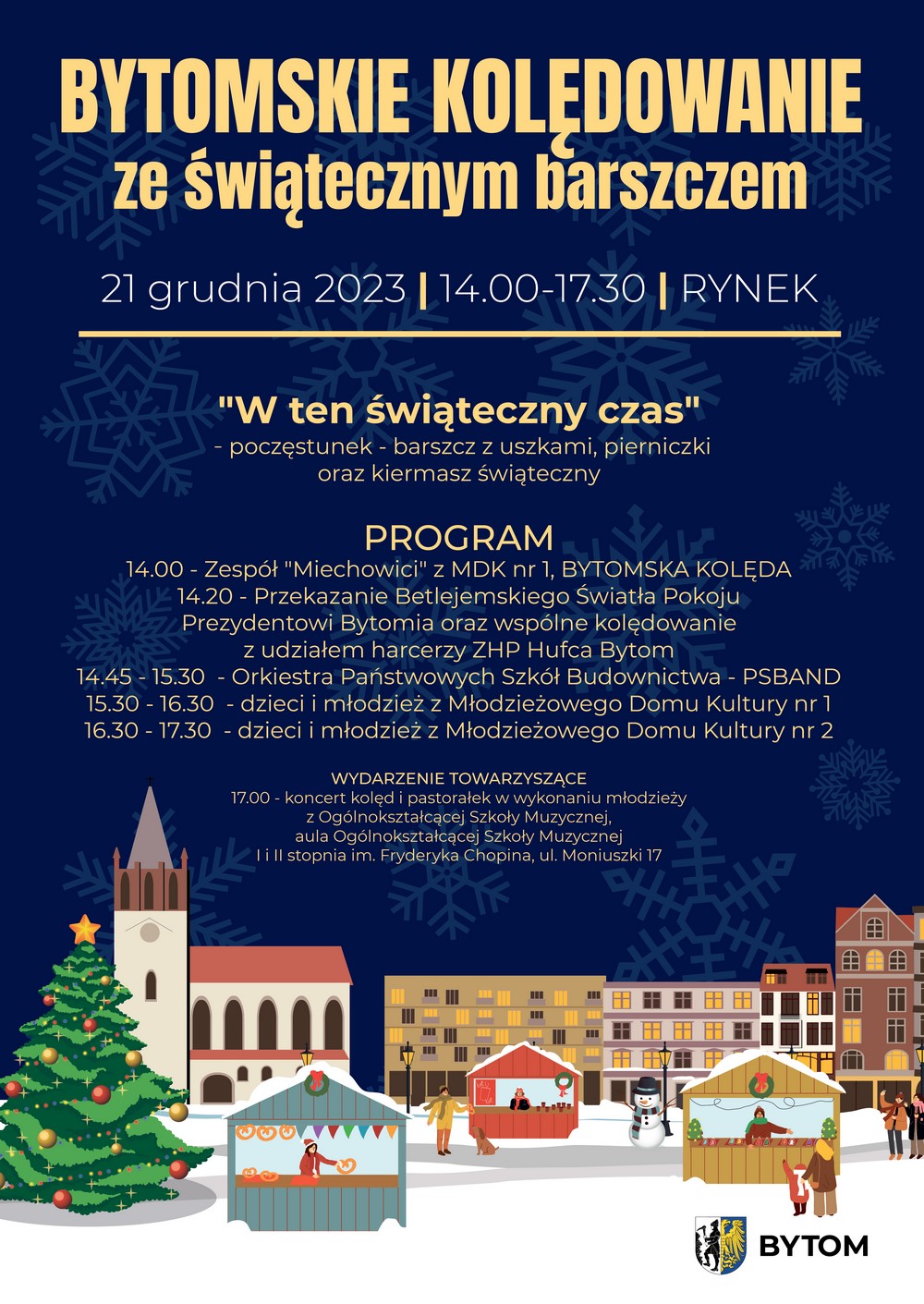 Plakat promujący Bytomskie kolędowanie ze świątecznym barszczem